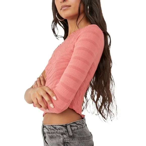 FREE PEOPLE Jasmine One Shoulder One Sleeved Asymmetrical Cotton Top/LG NWT - Picture 3 of 13